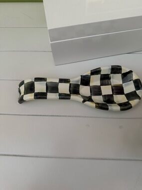 MacKenzie-Childs Black and White Checkered Spoon Rest